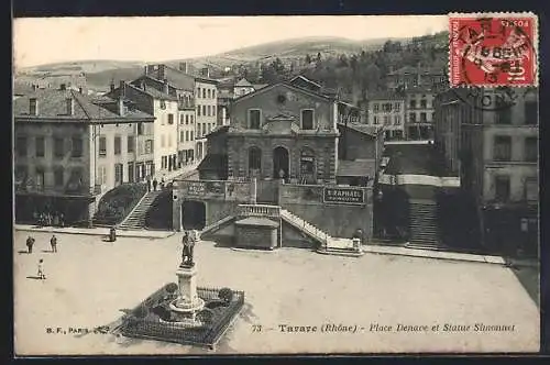 AK Tarare, Place Denave et Statue Simonet