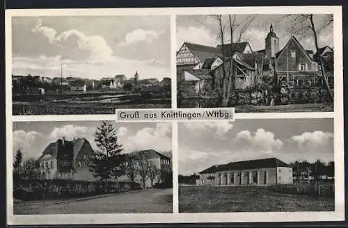 AK Knittlingen /Württ., Vier Ansichten vom und aus dem Ort