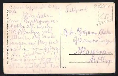 AK Strausberg i. M., Blick über den See zur Ortschaft