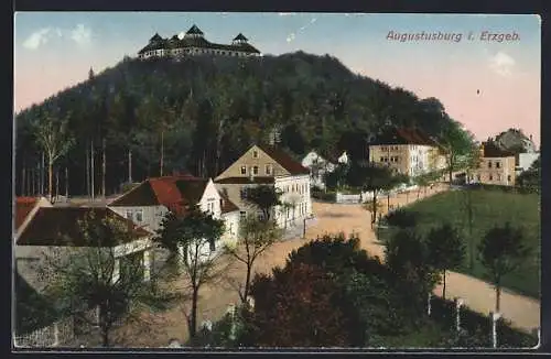 AK Augustusburg i. Erzgeb., Blick auf den Ort