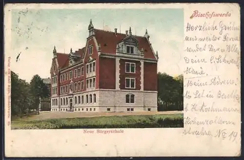 AK Bischofswerda, Ansicht der neuen Bürgerschule