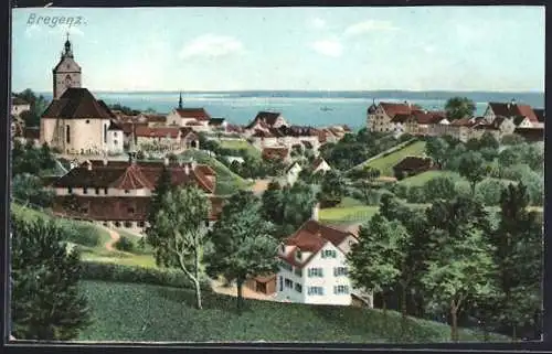 AK Bregenz, Ortsansicht mit Wassepartie