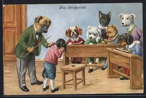 AK Hundeschule, Strenger Lehrer mit Stock