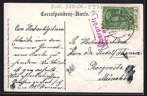 AK Mauerkirchen, Ansicht am Oberen Markt