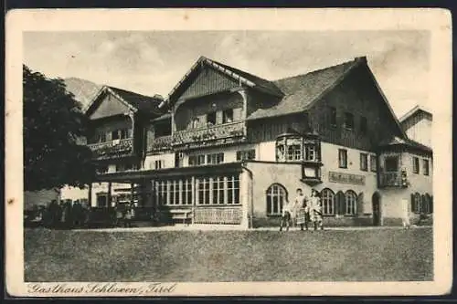 AK Reutte b. Tirol, Blick zum Gasthaus Schluxen