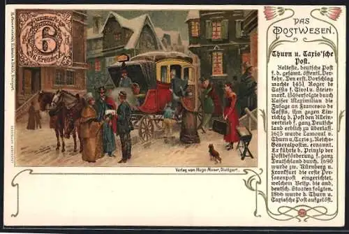 AK Thurn und Taxis`sche Post, Freudiger Empfang der Angekommenen