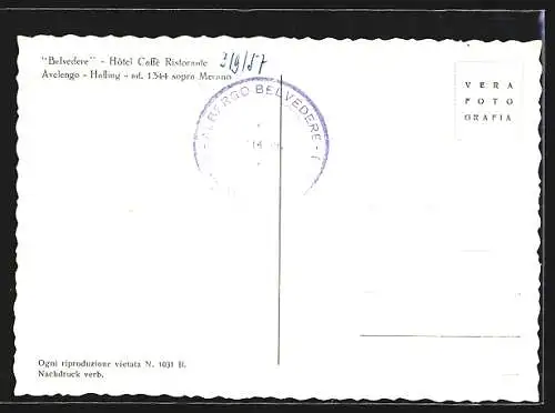 AK Avelengo-Hafling sopra Merano, Hòtel Caffè Ristorante Belvedere
