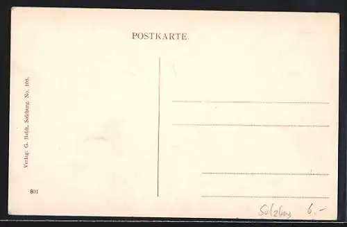 AK Salzburg, Ortsansicht mit Burg