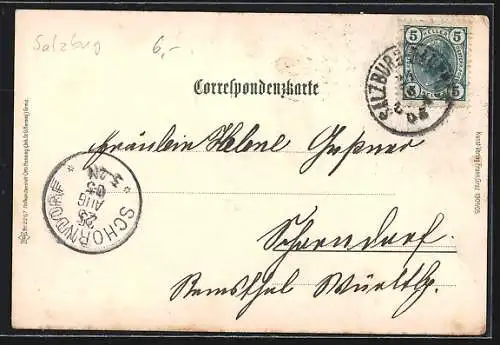 AK Salzburg, Ortsansicht mit Glockenspiel