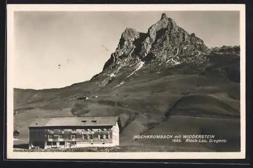 AK Warth /Vorarlberg, Hochkrumbach, Gasthof Adler mit Widderstein