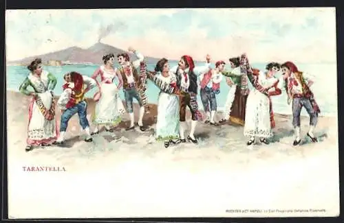 AK Italienische Paare tanzen die Tarantella