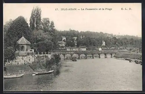 AK L`Isle-Adam, La Passerelle et la Plage