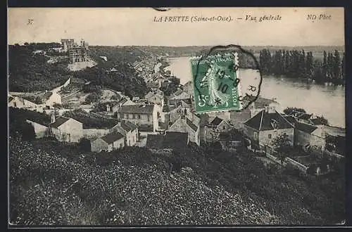 AK La Frette, Vue générale sur le village et la Seine