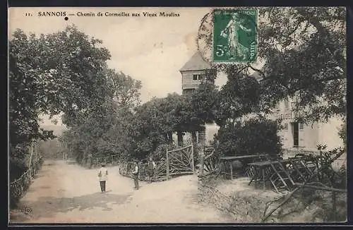 AK Sannois, Chemin de Cormeilles aux Vieux Moulins