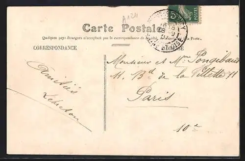 AK Montmorency, Départ en train avec message amical