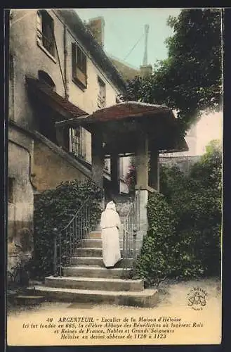 AK Argenteuil, Escalier de la Maison d`Héloïse, célèbre abbaye bénédictine fondée en 665