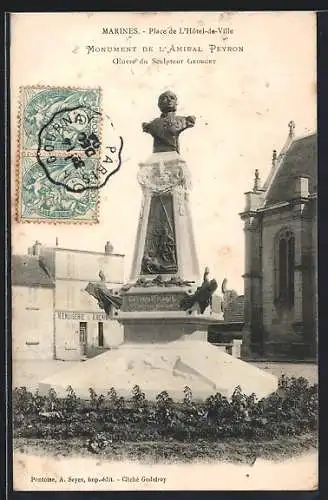 AK Marines, Monument de l`Amiral Peyron sur la Place de l`Hôtel-de-Ville