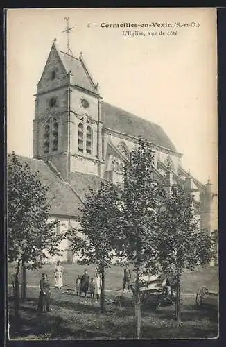 AK Cormeilles-en-Vexin, L`Église, vue de côté