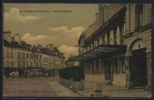 AK Saint-Ouen-l`Aumône, Place Carnot avec café et bâtiments historiques