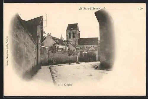 AK Saint-Ouen-l`Aumône, L`Église et rue pittoresque du village