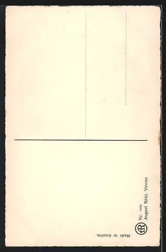 Künstler-AK Pauli Ebner: Zwei Kinder nehmen ein Bad im Garten