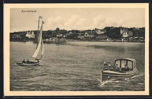 AK Ammerland, Teilansicht vom See her, Segelboot