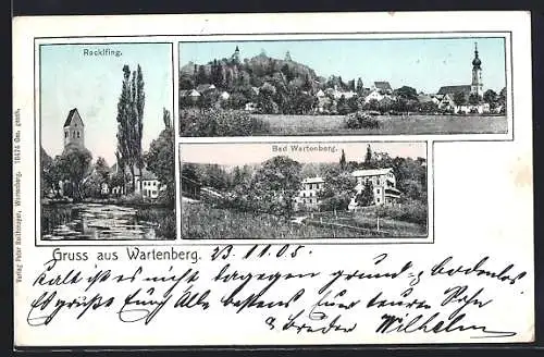 AK Wartenberg / Obb., Rocklfing, Panorama mit Kirche, Bad Wartenberg