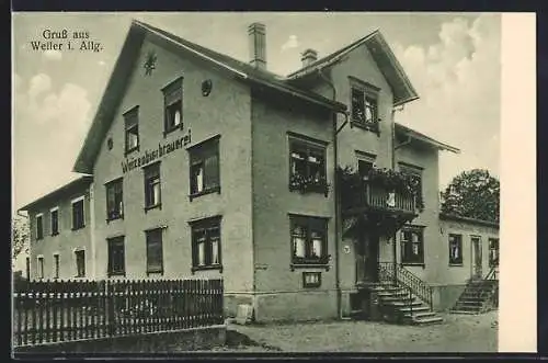 AK Weiler /Allg., Gasthaus und Weizenbierbrauerei (Gebäude)