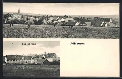 AK Adlhausen, Totalansicht mit Brauerei Kraus