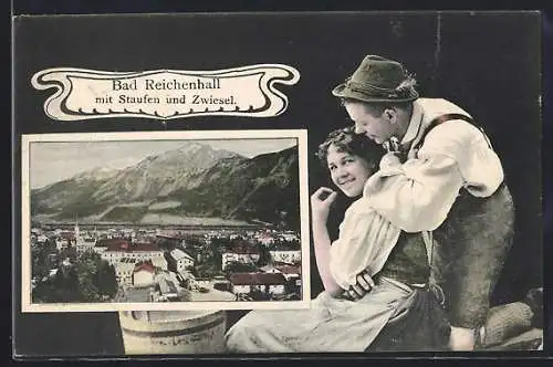 AK Bad Reichenhall, Totalansicht mit Staufen und Zwiesel