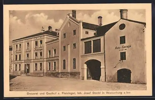 AK Wasserburg am Inn, Brauerei und Gasthof zum Fletzinger
