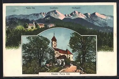 Künstler-AK Eugen Felle: Maria-Eck, Kloster und Landschaftspanorama