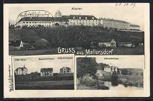 AK Mallersdorf, Kloster, Villa Peter, Beamtenhaus und Sanatorium