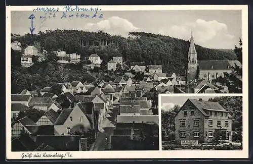 AK Kranzberg /Taunus, Gemischtwaren von Becker V., Ortsansicht