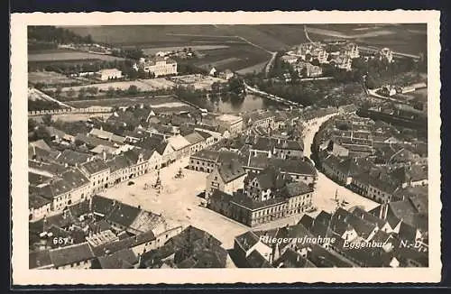 AK Eggenburg, Ortsansicht vom Flugzeug aus