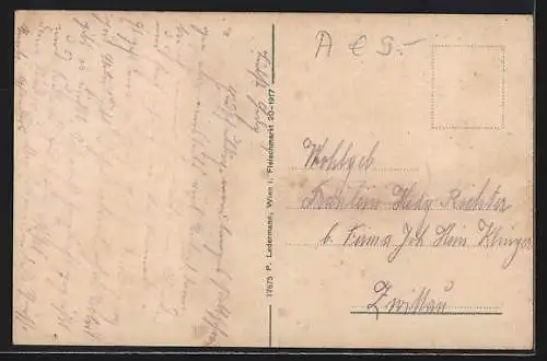 AK Baden bei Wien, Ortsansicht aus der Vogelschau