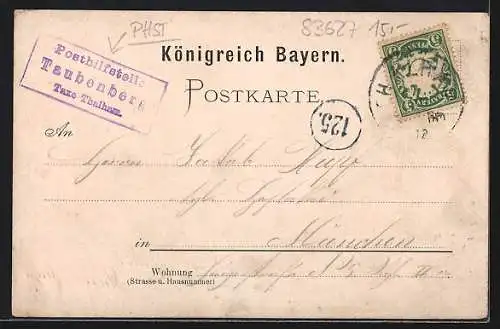 Künstler-AK Warngau, Restuarant Taubenberg, Partie am Ortsrand