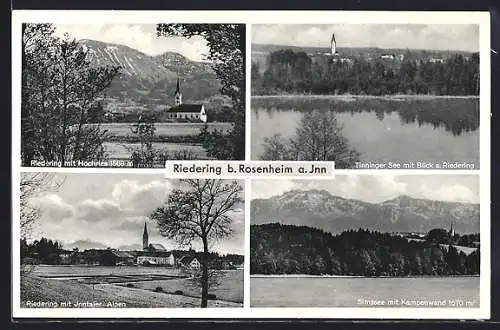 AK Riedering / Inn, Ortsansicht gegen Hochries