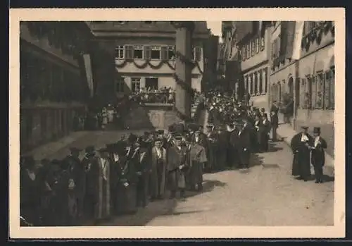 AK Tübingen, Festzug der Professoren beim 450jährigen Jubiläum, 1927, Württembergische Studentenlotterie 1933
