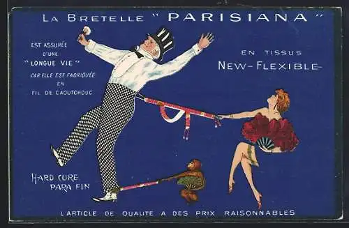 AK Reklame La Bretelle Parisiana, en tissus new-flexible