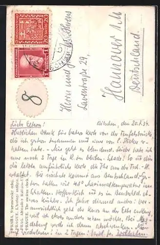 AK Prag / Praha, Altstädter Rathaus-Uhr
