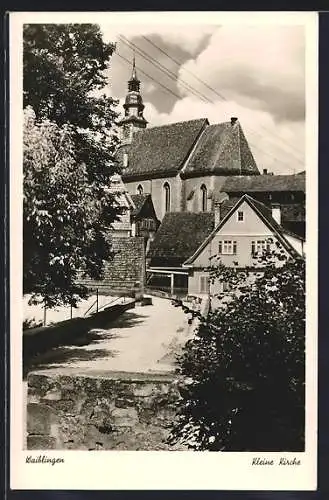 AK Waiblingen, Kleine Kirche an der Weidach-Kirchbrücke und Hansche Mühle