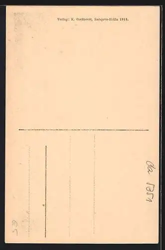 AK Sarajevo, Ortsansicht mit Moschee