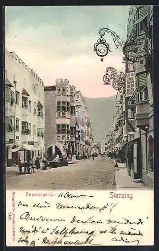 AK Sterzing, Strassenpartie mit Geschäften