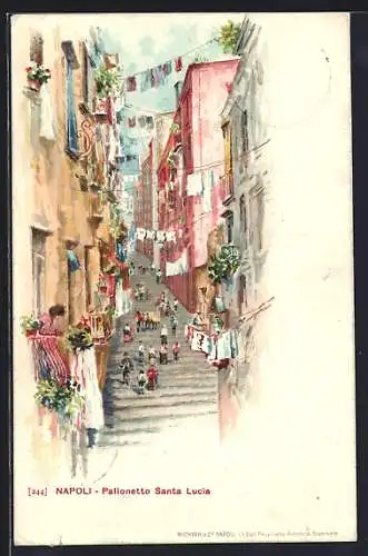 Künstler-AK Napoli, Pallonetto Santa Lucia
