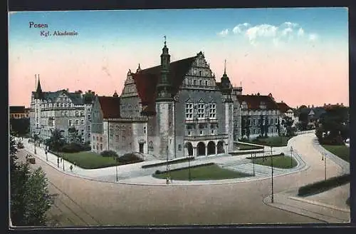 AK Posen / Poznan, Blick auf die kgl. Akademie