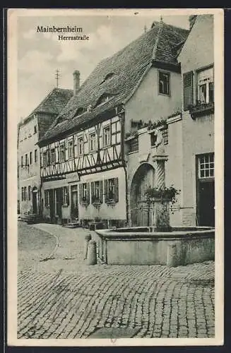 AK Mainbernheim, Brunnen an der Herrnstrasse