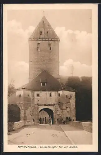 AK Dinkelsbühl, Rothenburger Tor von aussen