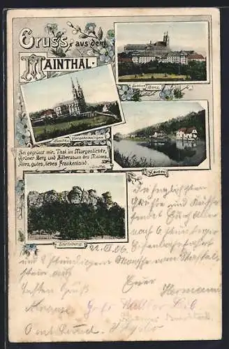 AK Staffelstein / Mainthal, das Schloss Banz, Hausen, am Staffelberg