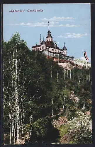 AK Oberlössnitz, Blick zum Spitzhaus